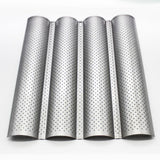 Maxbell  Perforated Baguette Pan French Bread Tray Wave Loaf Mold Silver 4 Gutters