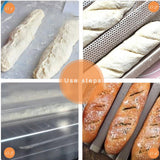 Maxbell  Perforated Baguette Pan French Bread Tray Wave Loaf Mold Silver 4 Gutters