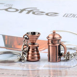 Maxbell Coffee Barista Cafe Accessory Keychain Key Ring French Coffee Press