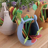 Maxbell 16pcs Green Biodegradable Wheat Straw Leaves Fruit Fork Set Party Brown