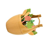Maxbell 16pcs Green Biodegradable Wheat Straw Leaves Fruit Fork Set Party Brown