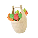 Maxbell 16pcs Green Biodegradable Wheat Straw Leaves Fruit Fork Set Party Beige