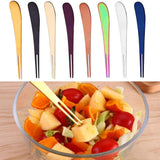 Maxbell Stainless Steel Fruit Cake Salad Fork Dessert Flatware Cutlery Blue