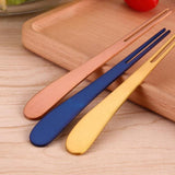 Maxbell Stainless Steel Fruit Cake Salad Fork Dessert Flatware Cutlery Blue