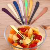 Maxbell Stainless Steel Fruit Cake Salad Fork Dessert Flatware Cutlery Black Gold
