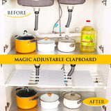 Max Expandable Shelf Closet Organizer Storage Adjustable Rack Rod Blue 38-55cm