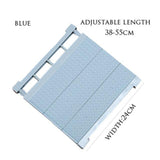 Max Expandable Shelf Closet Organizer Storage Adjustable Rack Rod Blue 38-55cm