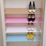 Max Expandable Shelf Closet Organizer Storage Adjustable Rack Rod Blue 38-55cm