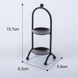 Maxbell Two Layers Macaron Cake Stand Cupcake Rack Display Board Decor Black