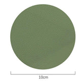 Maxbell PU Leather Table Drink Cup Mat Heat Insulated Pad Coasters 5 Colors Green