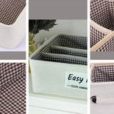 Maxbell 4 Grids Underwear Storage Box Container Cloth Organizer Cube Baskets Brown