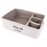Maxbell 4 Grids Underwear Storage Box Container Cloth Organizer Cube Baskets Brown