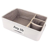 Maxbell 4 Grids Underwear Storage Box Container Cloth Organizer Cube Baskets Brown