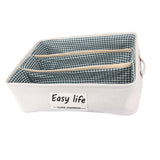 Maxbell 3 Grids Underwear Storage Box Container Cloth Organizer Cube Basket  Green