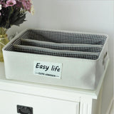 Maxbell 3 Grids Underwear Storage Box Container Cloth Organizer Cube Basket  Brown