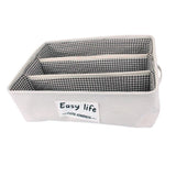 Maxbell 3 Grids Underwear Storage Box Container Cloth Organizer Cube Basket  Brown