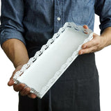 Maxbell Rectangular Serving Plate Cupcake Cake Dish Tray Kitchen Platter White