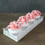 Maxbell Rectangular Serving Plate Cupcake Cake Dish Tray Kitchen Platter White