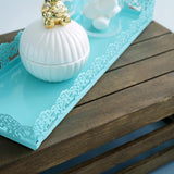 Maxbell Rectangular Serving Plate Cupcake Cake Dish Tray Kitchen Platter Blue