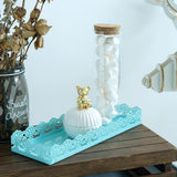 Maxbell Rectangular Serving Plate Cupcake Cake Dish Tray Kitchen Platter Blue