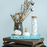 Maxbell Rectangular Serving Plate Cupcake Cake Dish Tray Kitchen Platter Blue