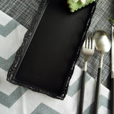 Maxbell Rectangular Serving Plate Cupcake Cake Dish Tray Kitchen Platter Black