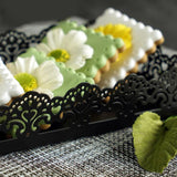 Maxbell Rectangular Serving Plate Cupcake Cake Dish Tray Kitchen Platter Black