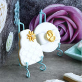 Maxbell Iron Display Stand, Easel Plate Display Holder, Displays Card, Cookie Blue