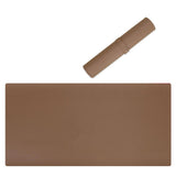 Maxbell PU Leather Mouse Mat Rectangle Table Covers Khaki 120x60cm