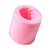 Maxbell Silicone Cylinder Fondant Mold Cake Sugar Candle Decor Pink DIY Baking 3D