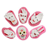 Maxbell  6pcs Silicone Fondant Cake Mould Halloween Party Decoration Tool Geek Smiling Face Chocolate Mold
