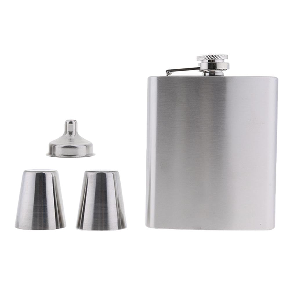 Max 7oz Stainless Steel Hip Flask Set Pocket Flask for Liquor with Gift Box A