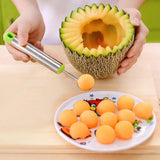 Maxbell 3 Piece Set Stainless Steel Melon Baller Carving Tool Fruit Scoop Green