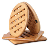 Maxbell  Bamboo Hot Pads Trivet Home Teapot Kitchen Heat Resistant Pads 15cm