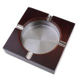 Maxbell Stainless Steel Bamboo Ashtray Personalized Ash Tray Square M - Aladdin Shoppers