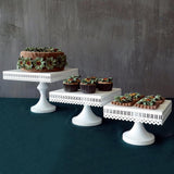 Maxbell Square Cake Stand White Iron Metal Cake Tools Wedding Table Decoation L - Aladdin Shoppers
