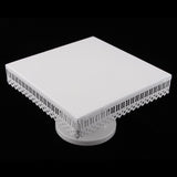 Maxbell Square Cake Stand White Iron Metal Cake Tools Wedding Table Decoation L - Aladdin Shoppers