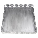 Maxbell Hollow Lace Cake Stand Square Metal Fruit Plate Wedding Party Home Decor M