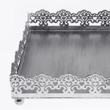 Maxbell Hollow Lace Cake Stand Square Metal Fruit Plate Wedding Party Home Decor M