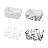 Maxbell iron basket bathroom box kitchen storage basket White without interlining