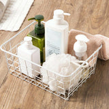 Maxbell iron basket bathroom box kitchen storage basket White without interlining