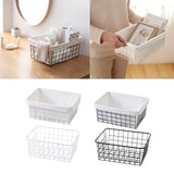 Maxbell iron basket bathroom box kitchen storage basket White without interlining