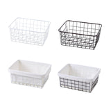 Maxbell iron basket bathroom box kitchen storage basket White without interlining