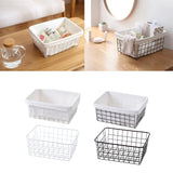 Maxbell iron basket bathroom box kitchen storage basket White without interlining