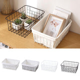 Maxbell iron basket bathroom box kitchen storage basket White without interlining