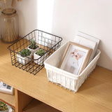 Maxbell iron basket bathroom box kitchen storage basket Black without interlining