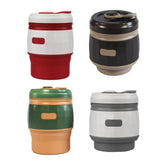 Maxbell Travel Silicone Foldable 380ml Water Coffee Tea Drinking Mug Brown