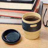 Maxbell Travel Silicone Foldable 380ml Water Coffee Tea Drinking Mug Brown