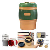 Maxbell Travel Silicone Foldable 380ml Water Coffee Tea Drinking Mug Brown