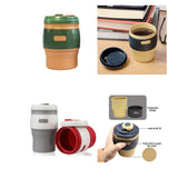 Maxbell Travel Silicone Foldable 380ml Water Coffee Tea Drinking Mug Brown